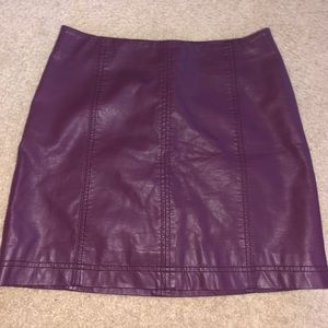 Free People Purple Leather Skirt